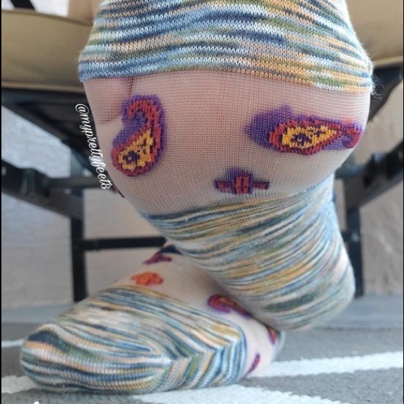 Blue No Show Sheer Socks - Picture 5 of 5